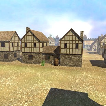 3d render of medieval town