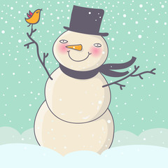 Cartoon snowman