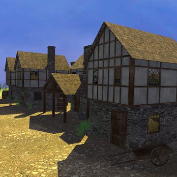 3d render of medieval town