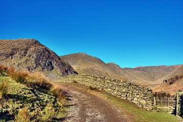 Farm Track And Old Stone Wall