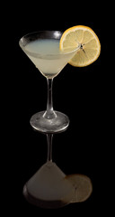 Lemon drop martini on black