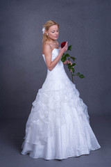 Fototapeta premium young bride in wedding dress