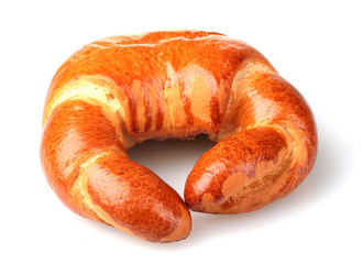 One bagel isolated on white