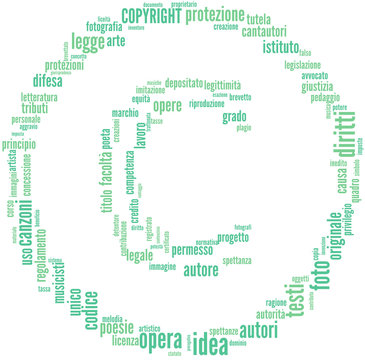 Simbolo di Copyright - tag cloud