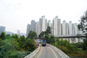 Fototapeta na wymiar Hong Kong - 11 december of 2010, Hong Kong road