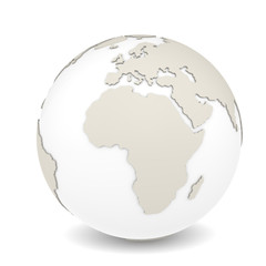 The Earth rotation view 2. Sparse design, white background.