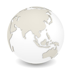 The Earth rotation view 1. Sparse design, white background.