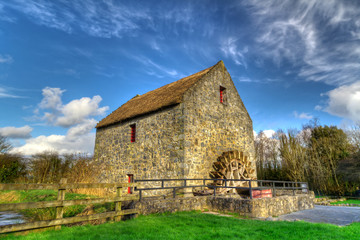 Fototapeta na wymiar 19th century corm mill in Bunratty Folk Park, Co. Clare, Ireland