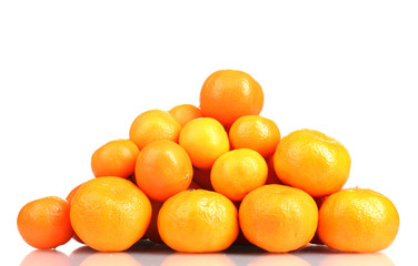 tangerines in isolated on white