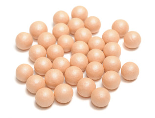 Face Powder Pearls (Ball-Powder) Isolated on White Background