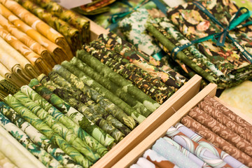 Retales de tela verde