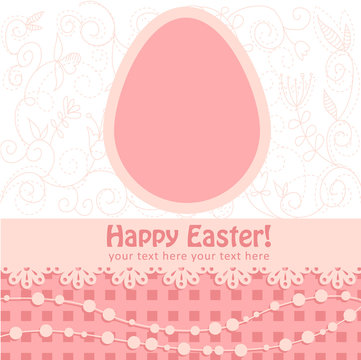 Easter egg floral card with lace