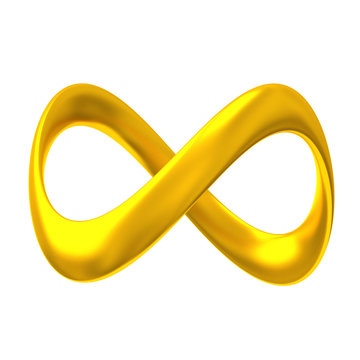 Gold infinity symbol 3d