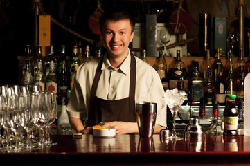 Barman at work