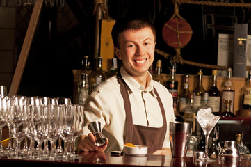 Barman at work