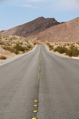 Empty highway into American southwest