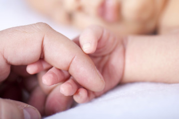 Obraz na płótnie Canvas Close-up of newborn