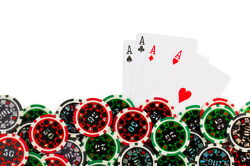 Obraz premium playing cards and poker chips