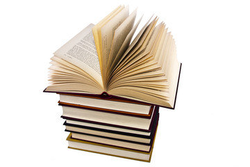 libros aislados en fondo blanco