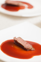 beef steak with sauce