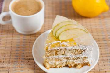 Fruit cake with pineapple and apple