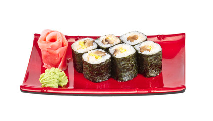 Sushi rolls made of mushroom
