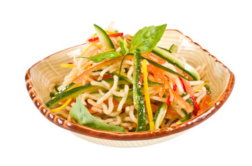 Japan salad with noodles and vegetables