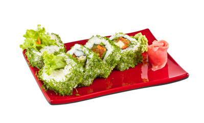 japan vegetarian roll with dill and vegetables