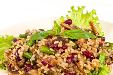 tasty rice with mushrooms