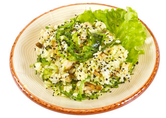 tasty rice with mushrooms