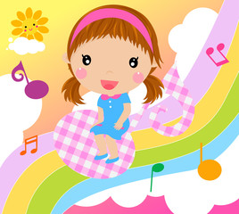 little girl and music