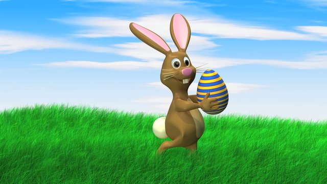 easter bunny seaks with easter egg