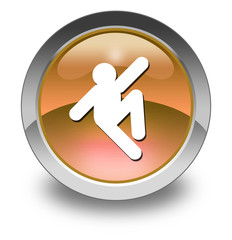 Orange Glossy Pictogram "Slipping Hazard"