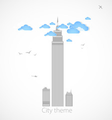 Sky-scraper. City theme background. Vector