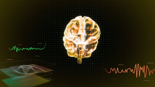 gold 3d brain wave screen