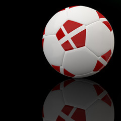 Obraz premium Denmark flag on 3d football