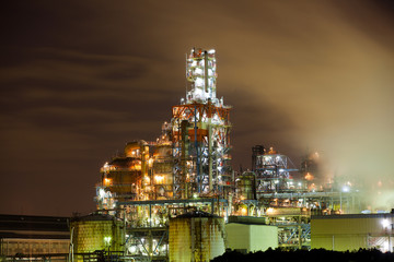 Oil refinery on a night