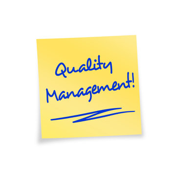 Notizzettel gelb Quality Management