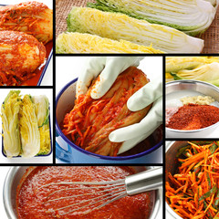 making kimchi process, korean food - obrazy, fototapety, plakaty