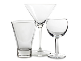 Empty martini glasses