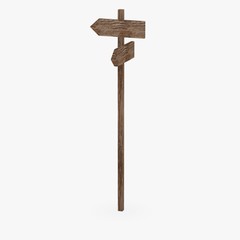 3d render of wooden sign