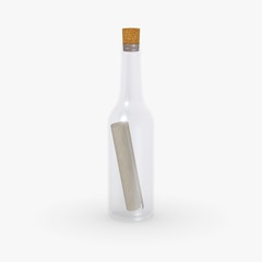 3d render of message in bottle