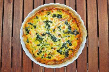 Quiche with salmon
