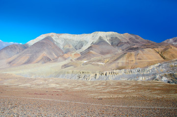 Lunar landscape near Kangbeni, Nepal