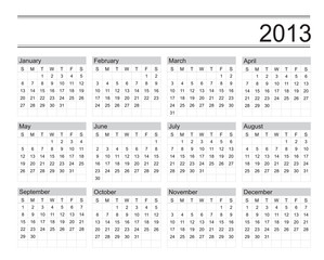 calendar 2013 year