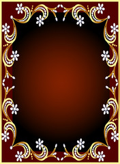 frame with gold(en) pattern and flower from pearl
