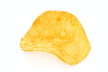 Single potato chip close-up