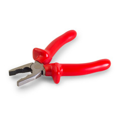 red pliers isolated on white