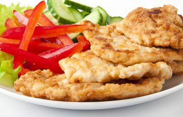 Appetizing fried chicken nuggets
