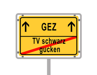 Gezahlt Ortsausgangsschild